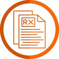 Rx Line Orange Circle Icon vector