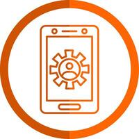 Setting Line Orange Circle Icon vector