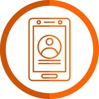 Avatar Line Orange Circle Icon vector