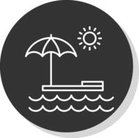 Summer Line Grey Circle Icon vector