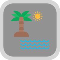 Beach Flat Round Corner Icon vector