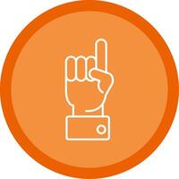 Raised Finger Line Multi Circle Icon vector