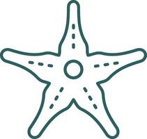 estrella de mar línea degradado redondo esquina icono vector
