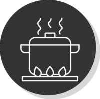 Boiling Line Grey Circle Icon vector