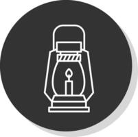 Gas Lamp Line Grey Circle Icon vector