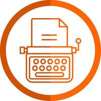 máquina de escribir línea naranja circulo icono vector