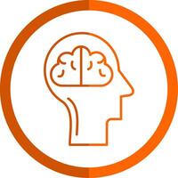 Mind Line Orange Circle Icon vector