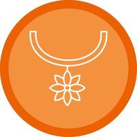 Flower Necklace Line Multi Circle Icon vector
