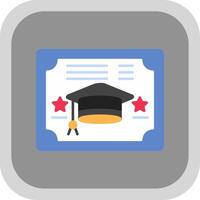 Diploma Flat Round Corner Icon vector