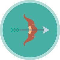 Bow And Arrow Flat Multi Circle Icon vector