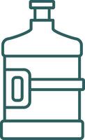 Water Flask Line Gradient Round Corner Icon vector