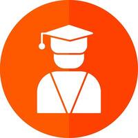 Graduate Glyph Red Circle Icon vector