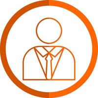 Student Line Orange Circle Icon vector