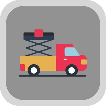 Lifter Flat Round Corner Icon vector