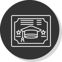 Diploma Line Grey Circle Icon vector