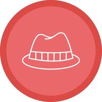 Fedora Hat Line Multi Circle Icon vector