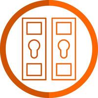 Locker Line Orange Circle Icon vector