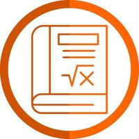 libro línea naranja circulo icono vector