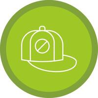 Baseball Cap Line Multi Circle Icon vector