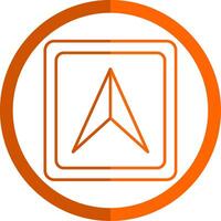 Cursor Line Orange Circle Icon vector