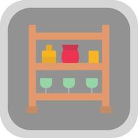 Shelves Flat Round Corner Icon vector