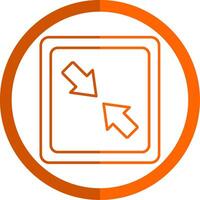 Shrink Line Orange Circle Icon vector