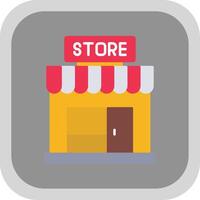 Store Flat Round Corner Icon vector