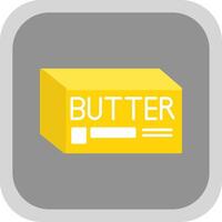 Butter Flat Round Corner Icon vector