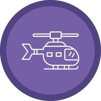 Helicopter Line Multi Circle Icon vector