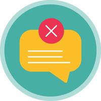 No Message Flat Multi Circle Icon vector