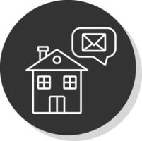 Home Message Line Grey Circle Icon vector