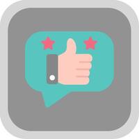 Reviews Flat Round Corner Icon vector