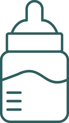 Baby Bottle Line Gradient Round Corner Icon