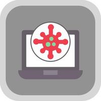 Virus Flat Round Corner Icon vector