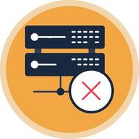 Delete Data Flat Multi Circle Icon vector