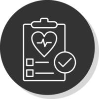 Health Check Line Grey Circle Icon vector