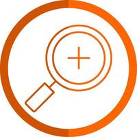 Zoom In Line Orange Circle Icon vector