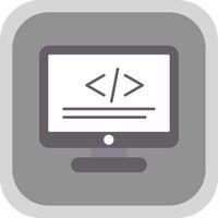 Programming Flat Round Corner Icon vector