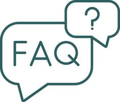 Faq Line Gradient Round Corner Icon vector