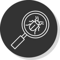 Search Line Grey Circle Icon vector