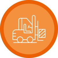 Forklift Line Multi Circle Icon vector