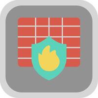 Firewall Flat Round Corner Icon vector