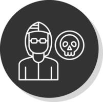 Robber Line Grey Circle Icon vector