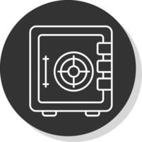 Safety Box Line Grey Circle Icon vector