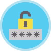 Broken Password Flat Multi Circle Icon vector