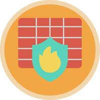 Firewall Flat Multi Circle Icon vector