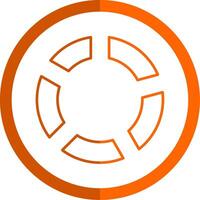 Pie Chart Line Orange Circle Icon vector