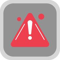 Warning Flat Round Corner Icon vector