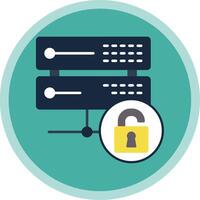 Unsecure Flat Multi Circle Icon vector