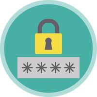 Password Flat Multi Circle Icon vector